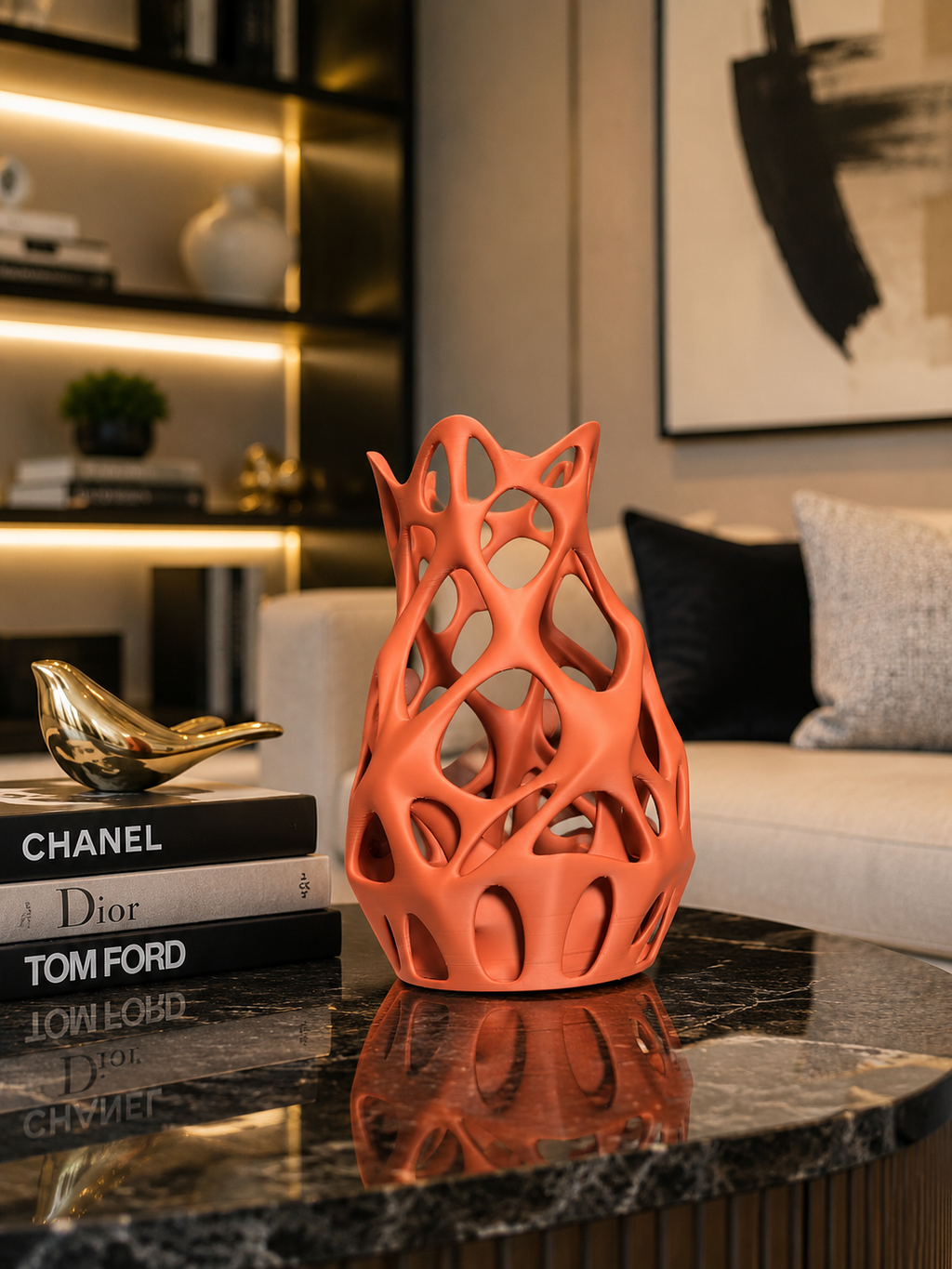 Sculpture Organic Vase, Home Decor, Modern Luxury decor, Decorative Object, Modern Parametric decor vase