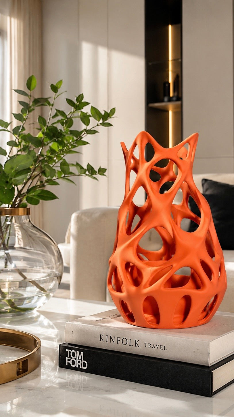 Sculpture Organic Vase, Home Decor, Modern Luxury decor, Decorative Object, Modern Parametric decor vase