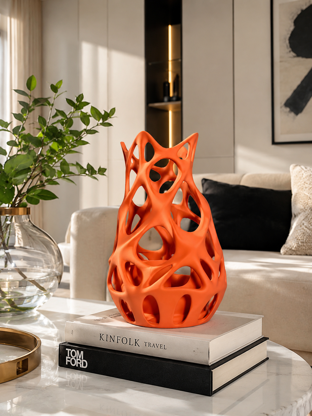Sculpture Organic Vase, Home Decor, Modern Luxury decor, Decorative Object, Modern Parametric decor vase