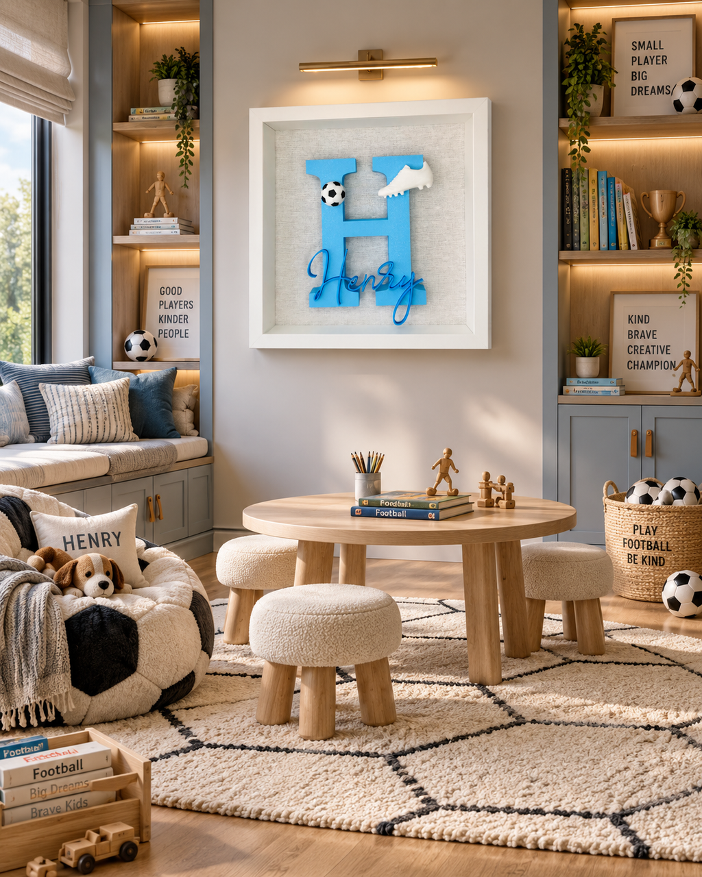 Personalised 3D Name Frame for Children - Custom Initial & Theme