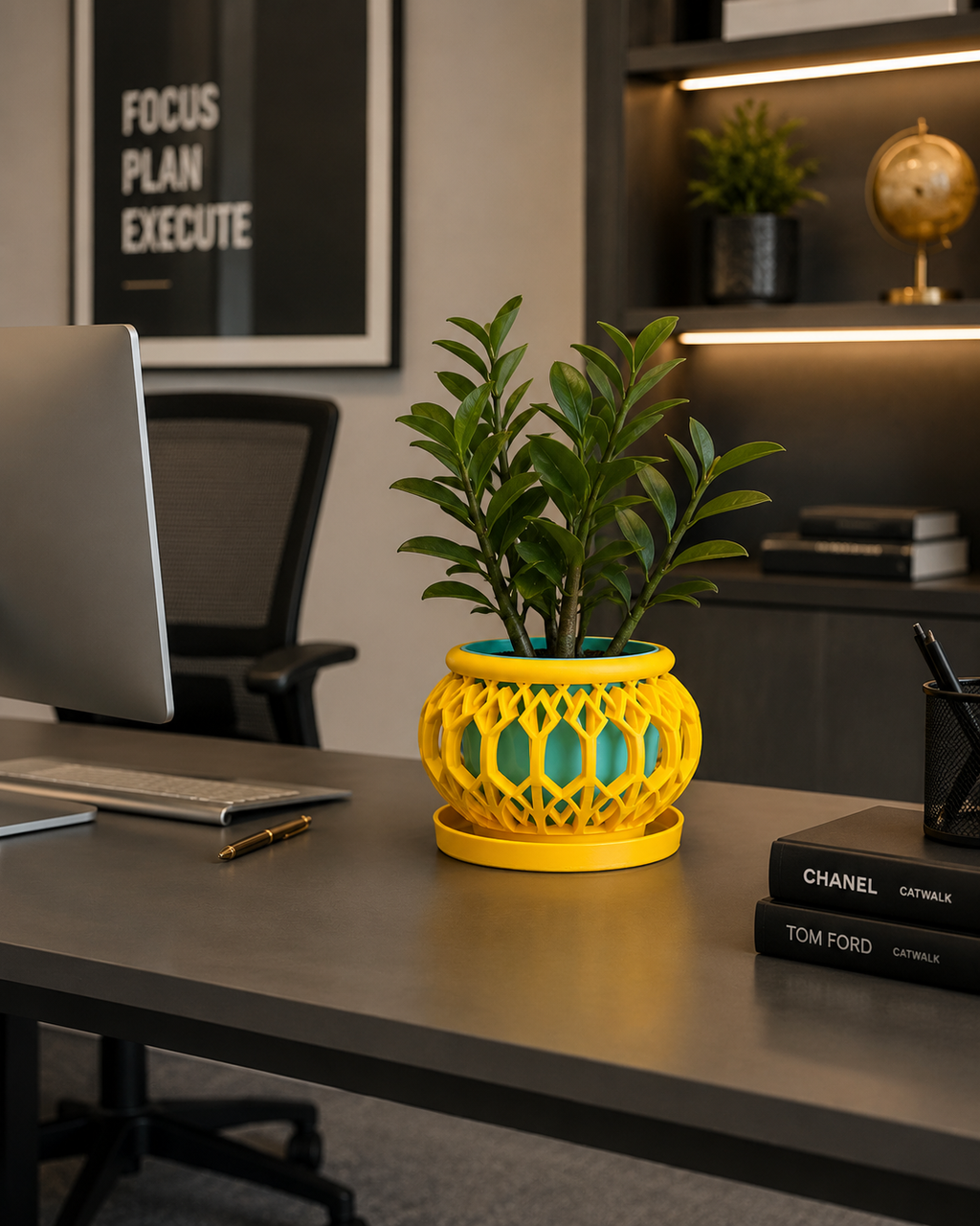 Modern Luxe Orchid Pot | Elegant Geometric Planter