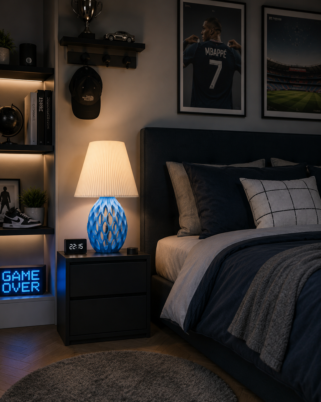 Chain Link Table Lamp – 3D Printed Industrial Sculpture | Minimalist Ambient Lighting