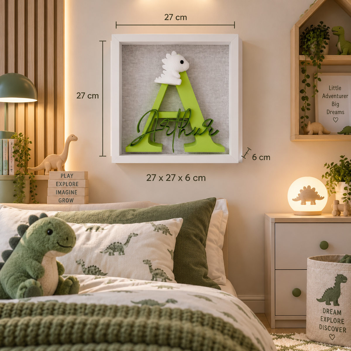 Personalised 3D Name Frame for Children - Custom Initial & Theme
