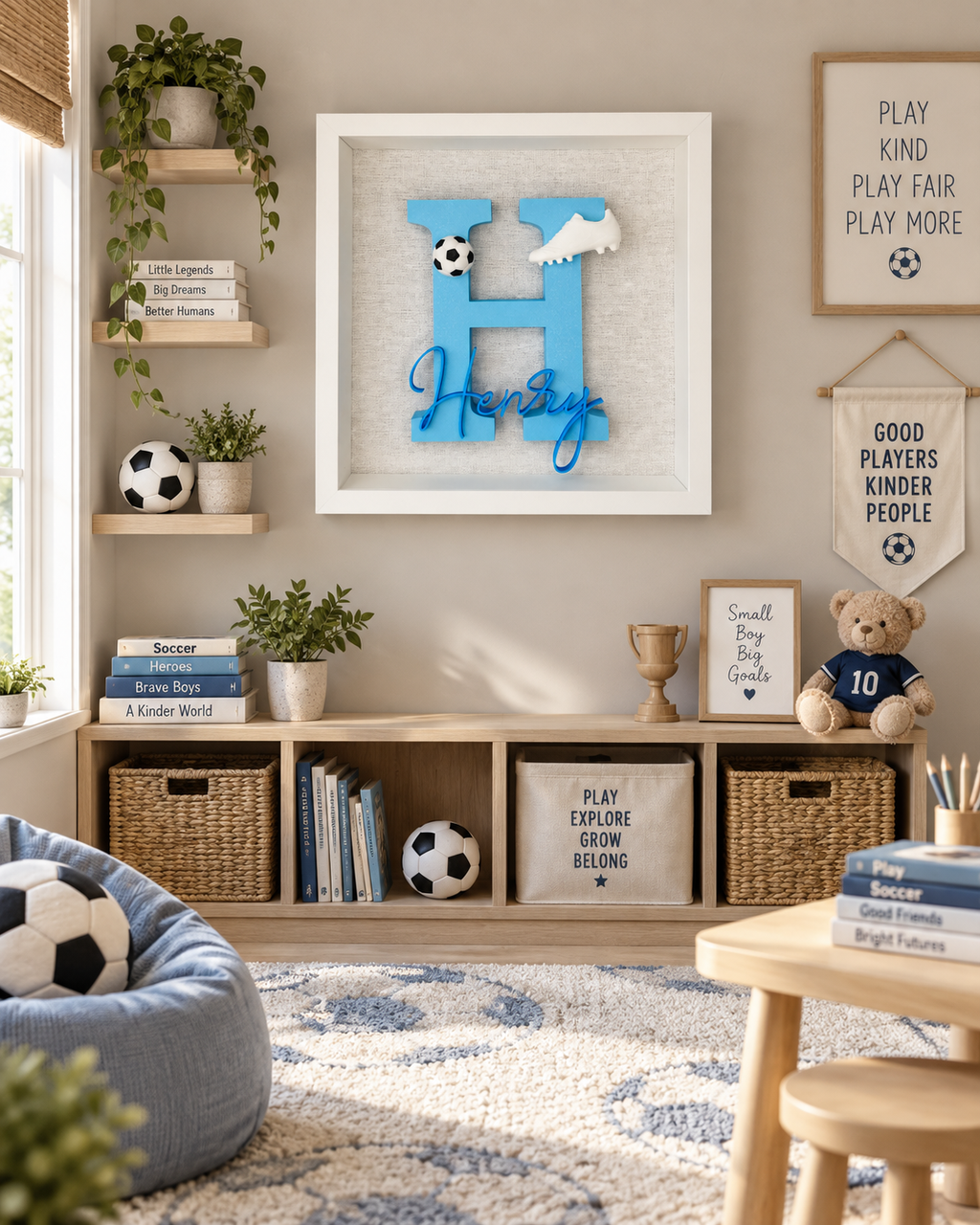 Personalised 3D Name Frame for Children - Custom Initial & Theme