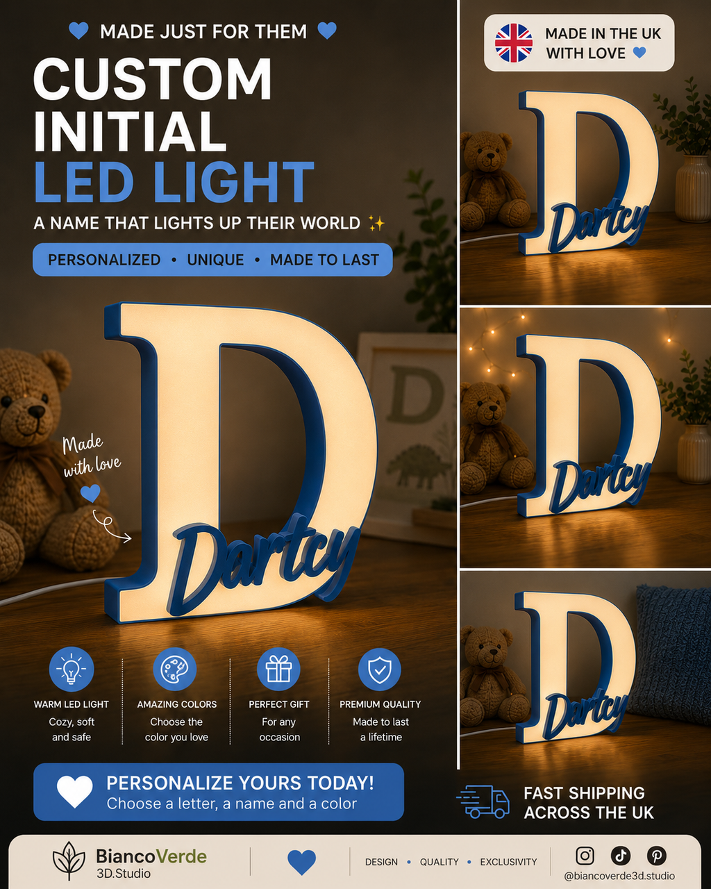 LumiNames – Personalised Illuminated Letter & Name Light