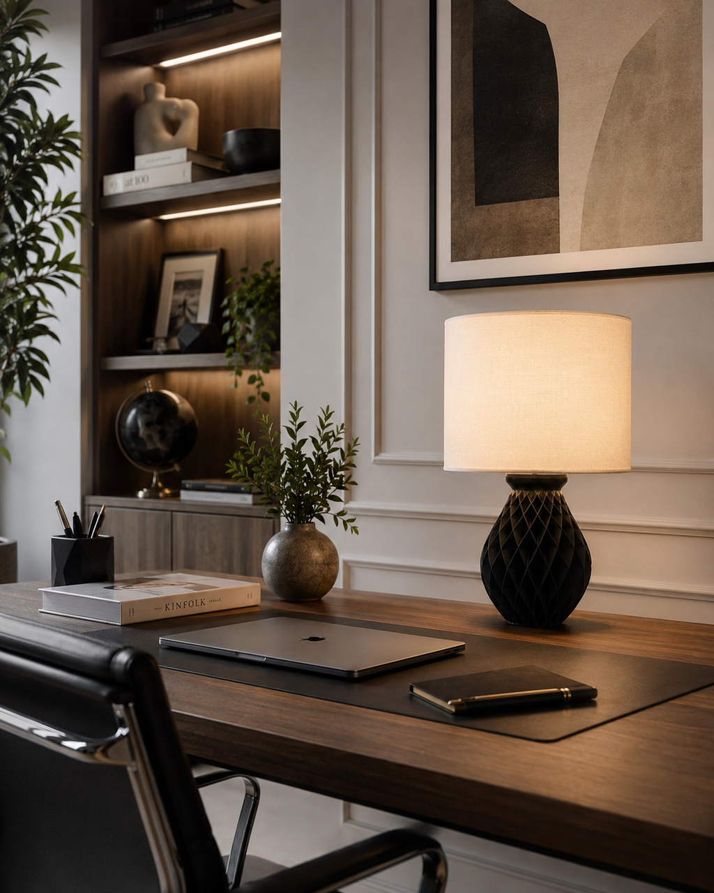 Konio Lamp – 3D Printed Parametric Table Lamp | Matte Black | Modern Home Decor