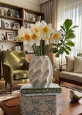 Organic Chevron Texture Vase — Modern Sculptural Flower Pot | 3D Printed Minimalist Decor