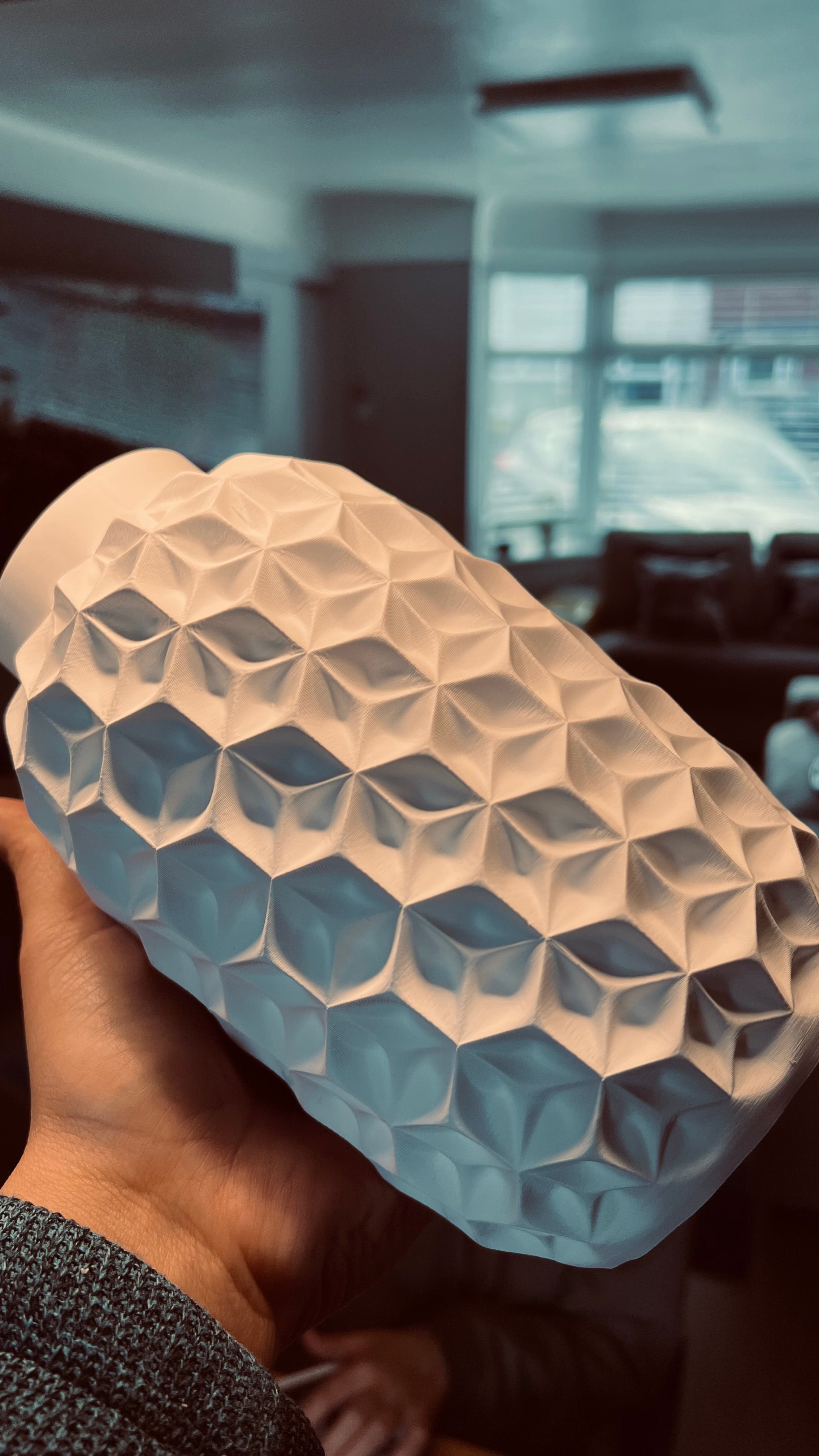 Organic Ripple Sculptural Vase | Premium 3D Printed Textured Flower Art