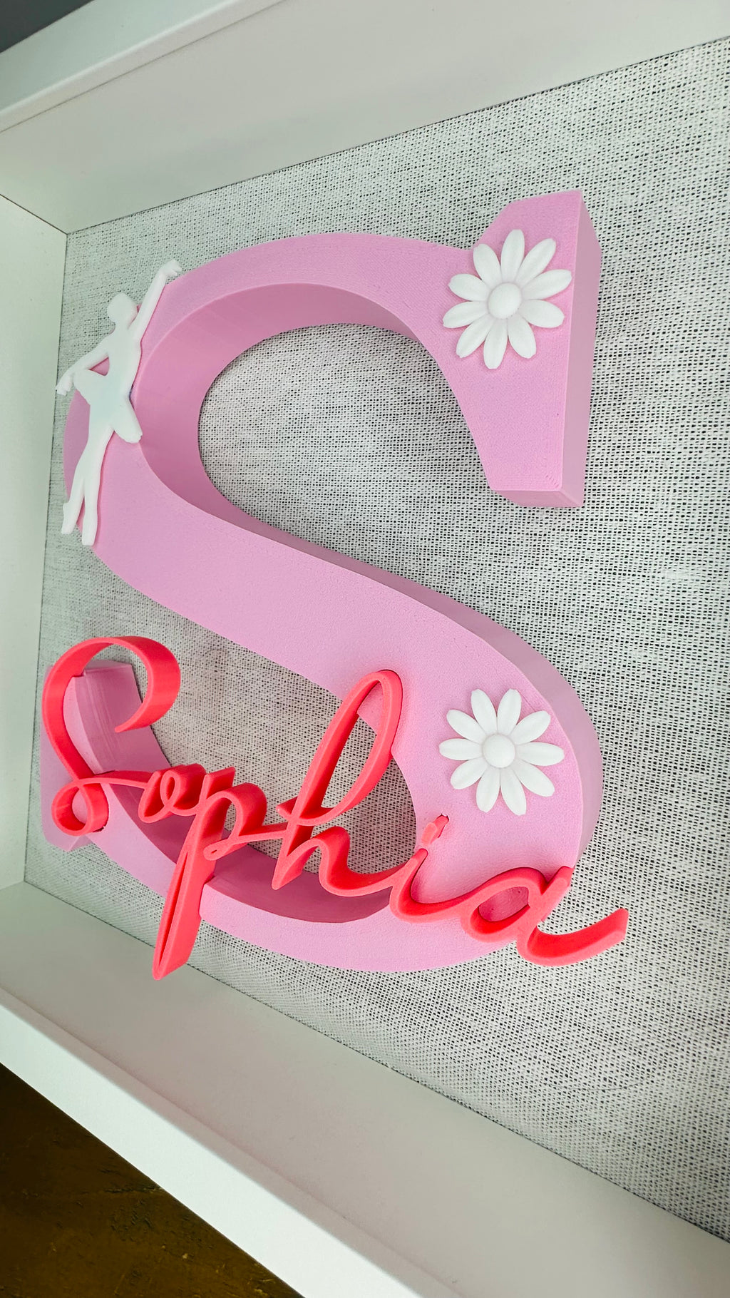 Personalised 3D Name Frame for Children - Custom Initial & Theme