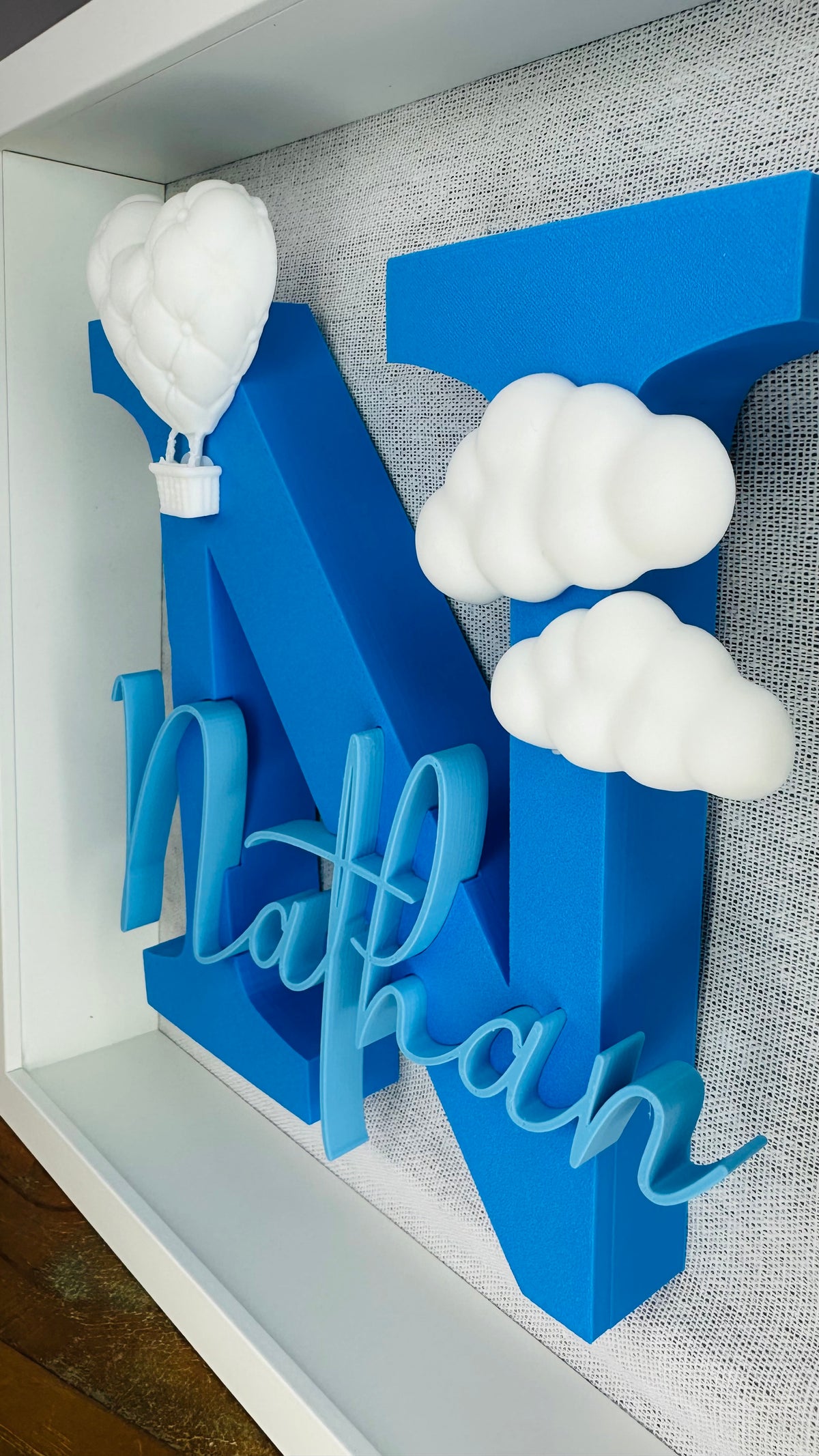 Personalised 3D Name Frame for Children - Custom Initial & Theme