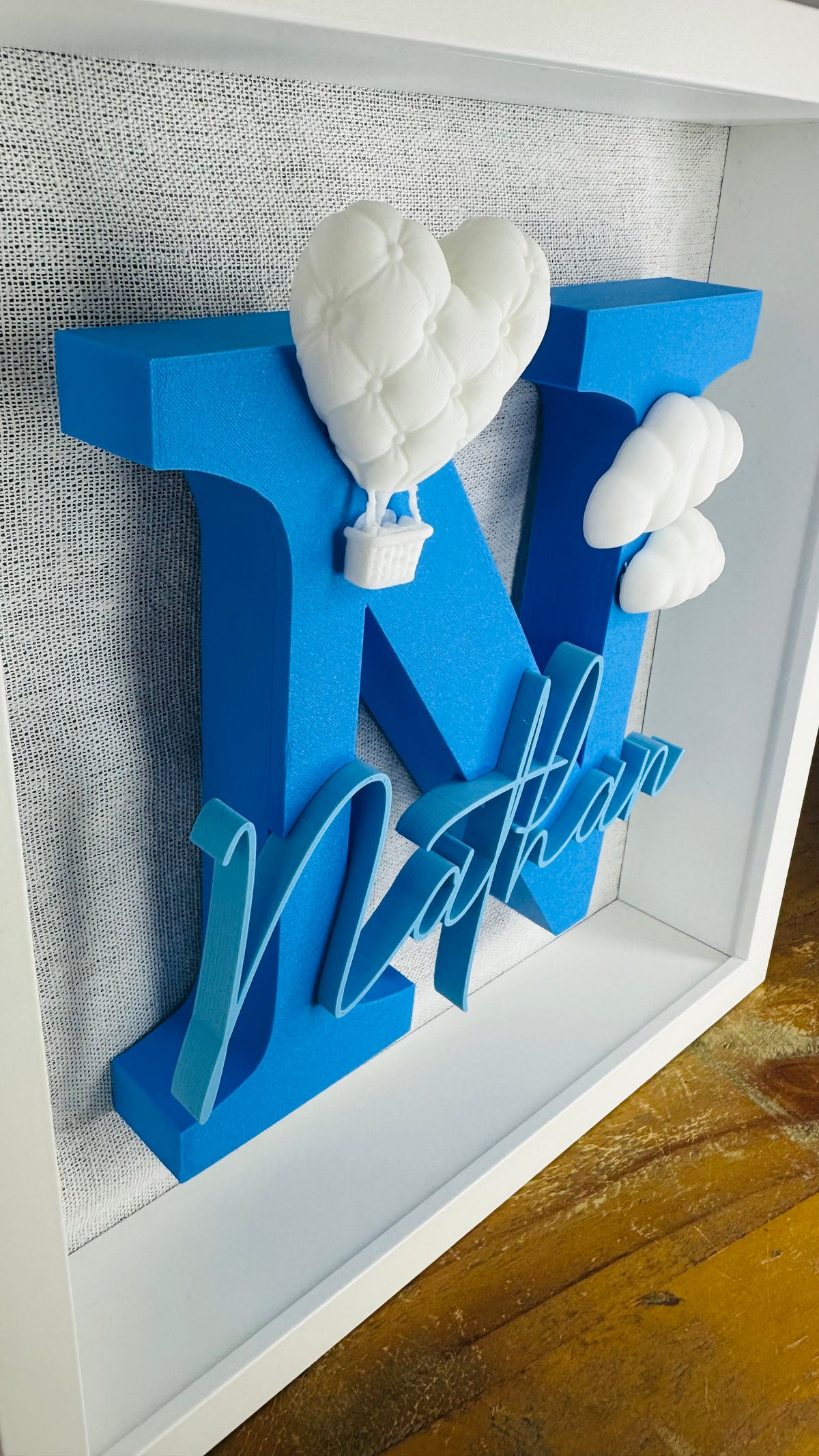 Personalised 3D Name Frame for Children - Custom Initial & Theme