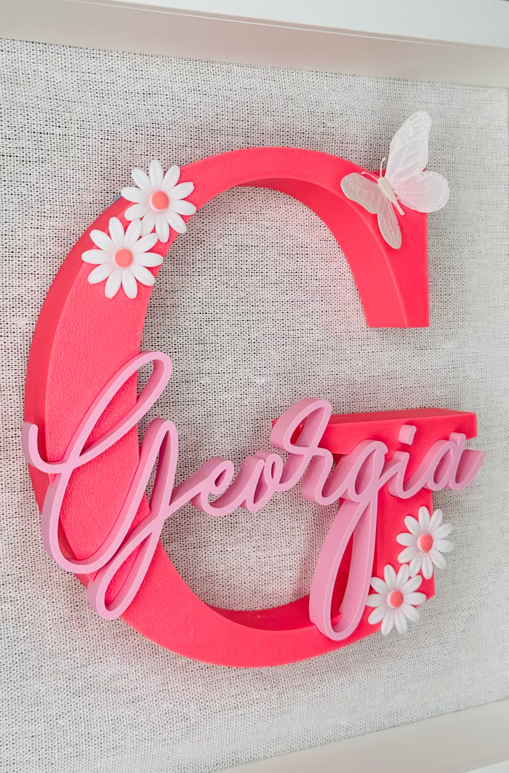 Personalised 3D Name Frame for Children - Custom Initial & Theme