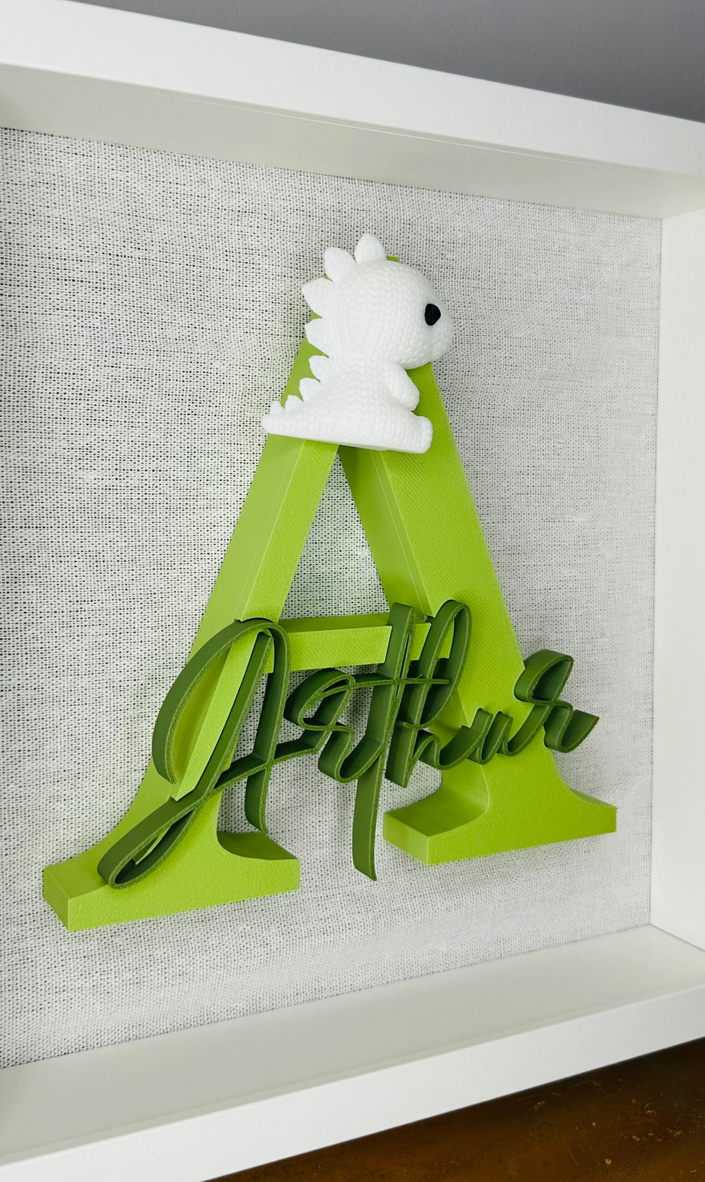 Personalised 3D Name Frame for Children - Custom Initial & Theme