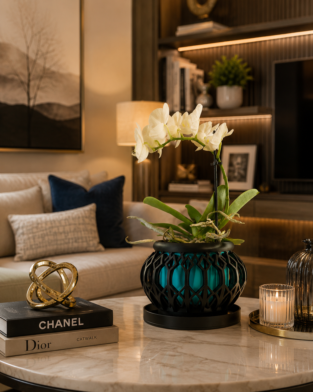 Geometric Trio Orchid Pot Set – 3D Printed Modern Flower Vases | Colourful Interiors