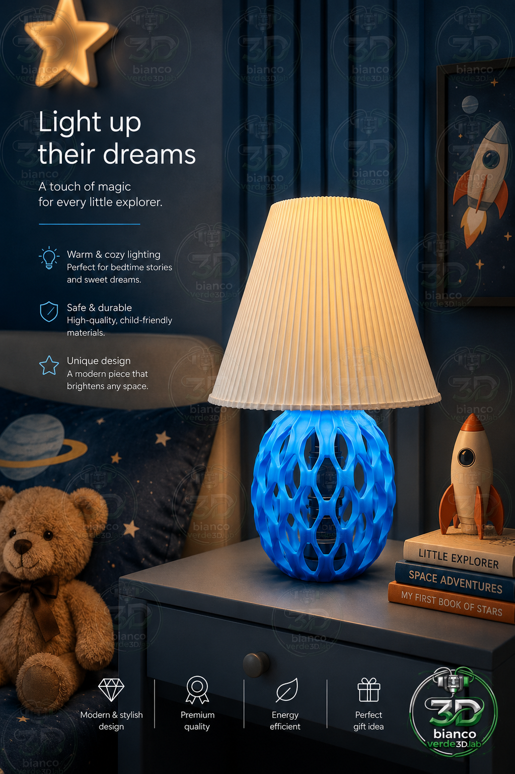 Chain Link Table Lamp – 3D Printed Industrial Sculpture | Minimalist Ambient Lighting